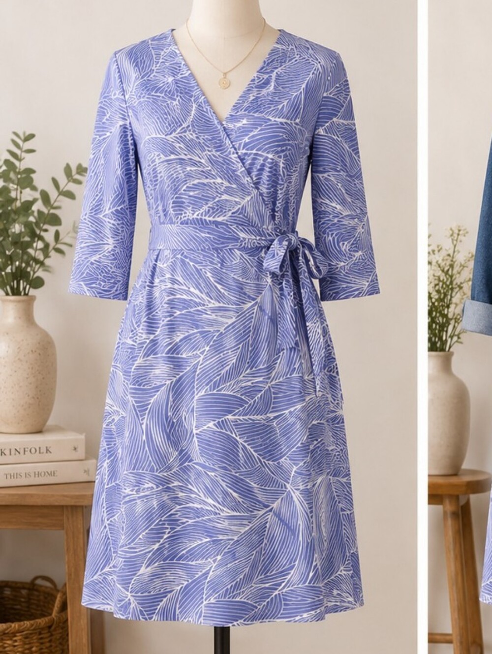 PATTYBOUTIK JERSEY KNIT WRAP DRESS